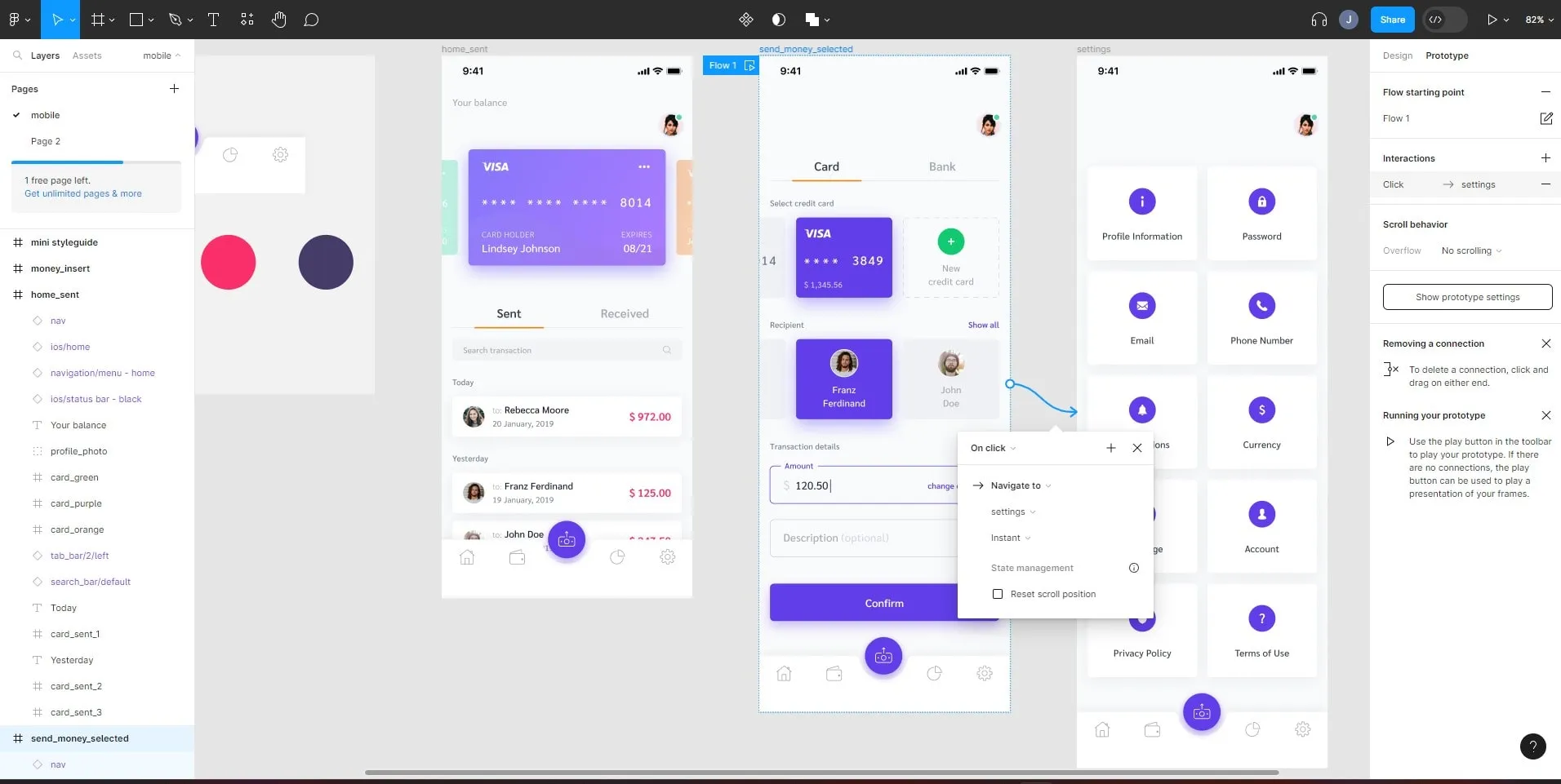 Screenshot of Figma interface with design file and comments open